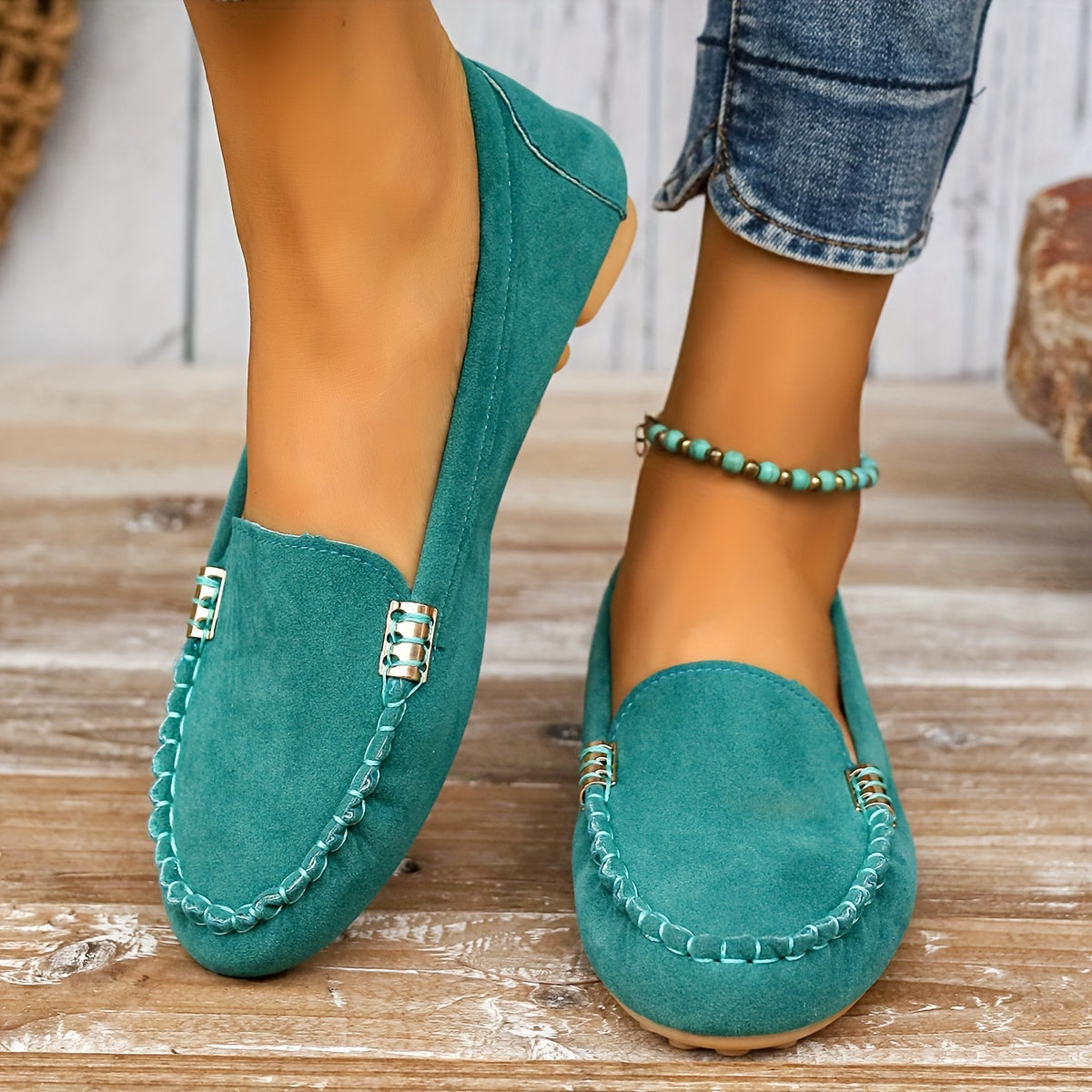 Amalie | Ortopediske Loafers med Metallisk Detalj
