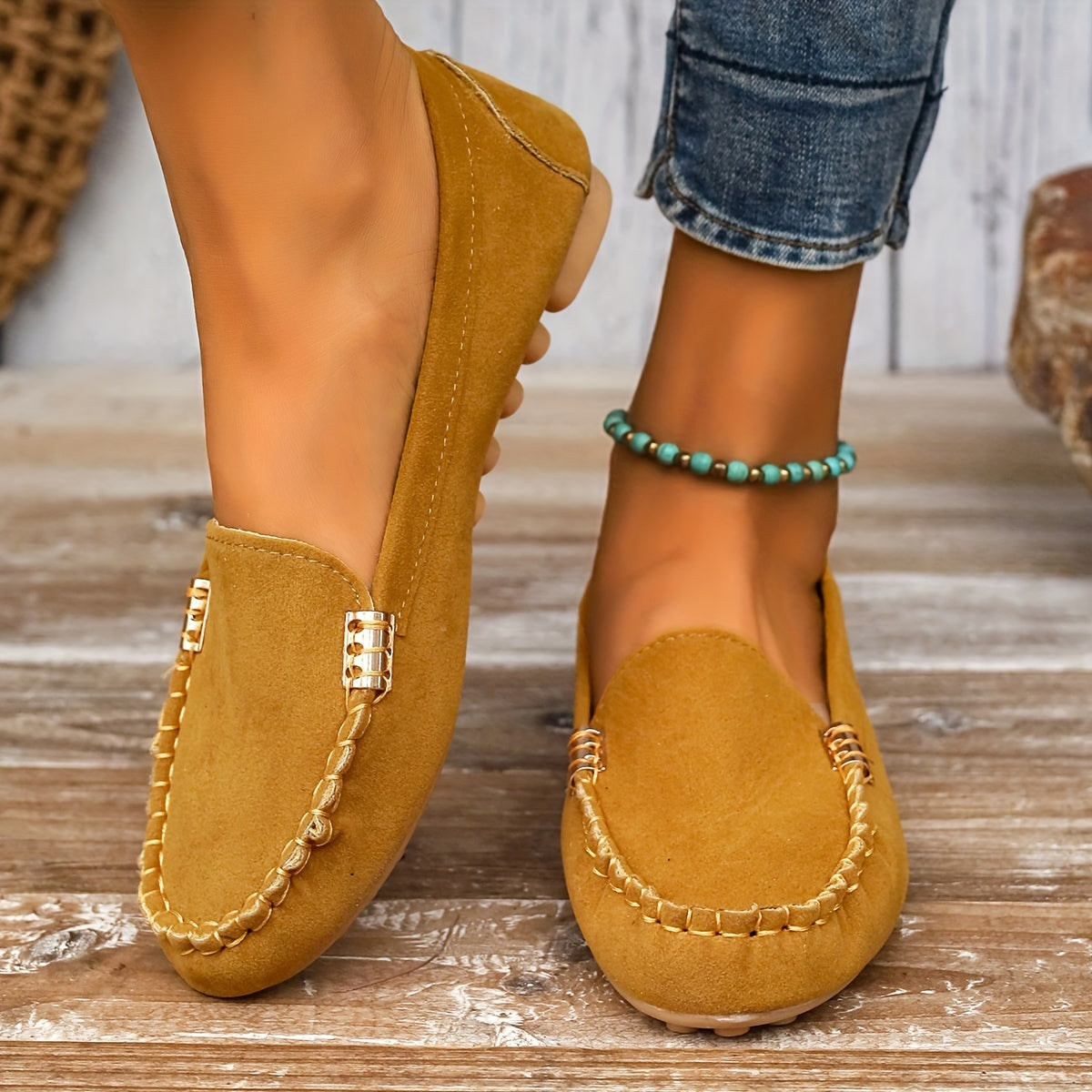 Amalie | Ortopediske Loafers med Metallisk Detalj