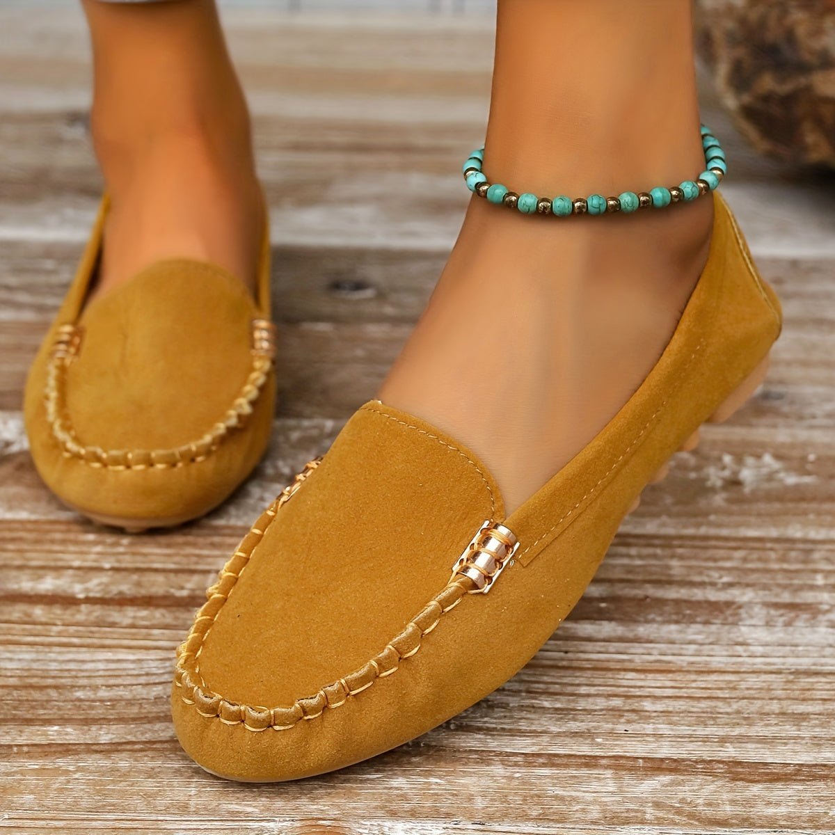Amalie | Ortopediske Loafers med Metallisk Detalj