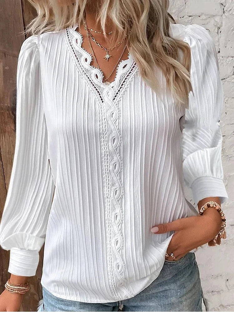 Maja | Spetsdetaljer Bluse