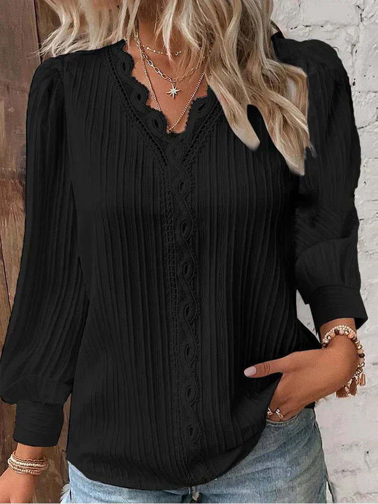Maja | Spetsdetaljer Bluse