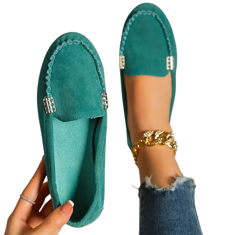 Amalie | Ortopediske Loafers med Metallisk Detalj